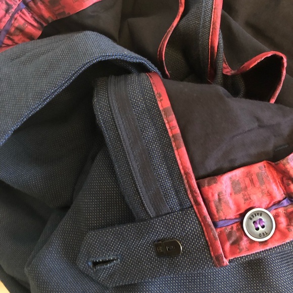 Ted Baker London Blue Wool Suit Set Blazer Jacket Size 6 and Size 40R Pants - Picture 10 of 11